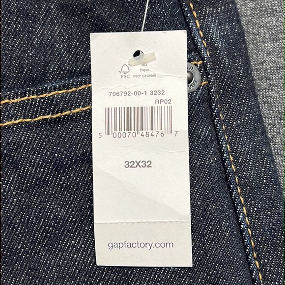 NWT - GAP Factory Men’s Straight Taper GapFlex Jeans, Black Wash - 32Wx32L - Picture 10 of 10